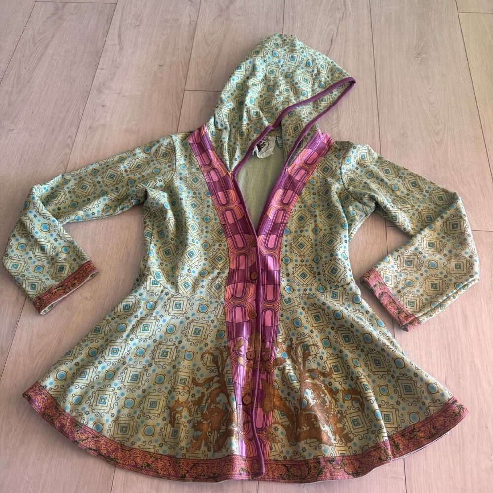 vintage Inner Child unique, boho-style patterned hoodie size s